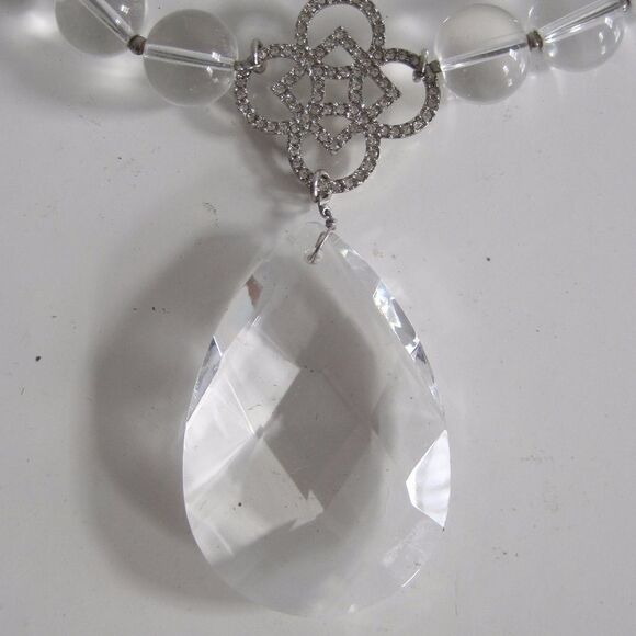 Valeska Crystal Pendant Tear Drop Necklace - Picture 1 of 8